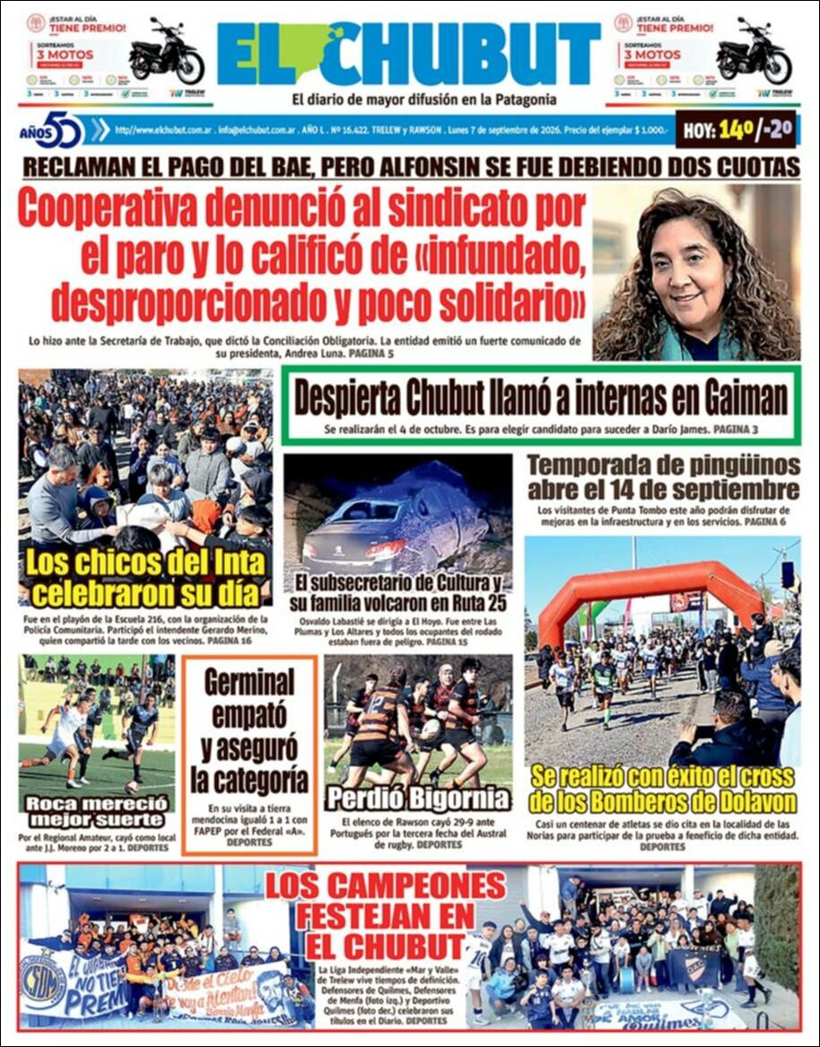 Media Panel - Developments and Systems | POWER RADIO - Tapa del diario El Chubut